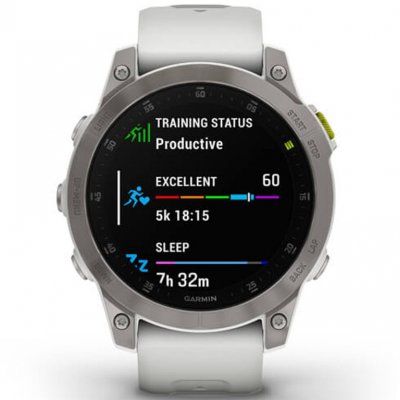 Ceas Garmin Epix Sapphire Titan/White Silicone Band (010-02582-21)